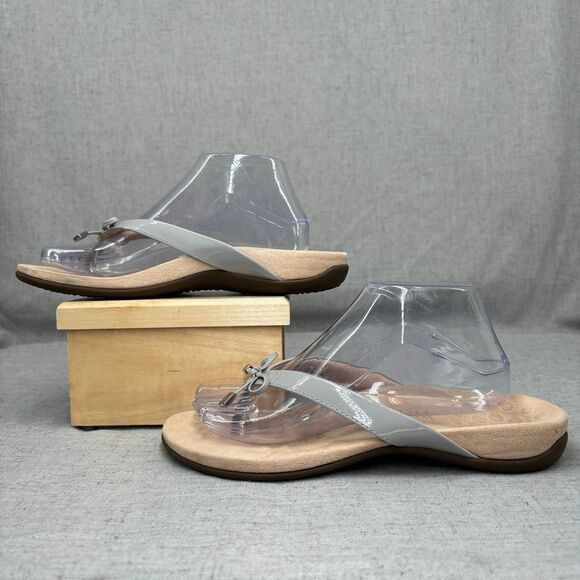 Vionic Bella Sandals‎ Grey Flip Flop Thongs Slides Slip On Women’s Size 9 - Picture 1 of 10